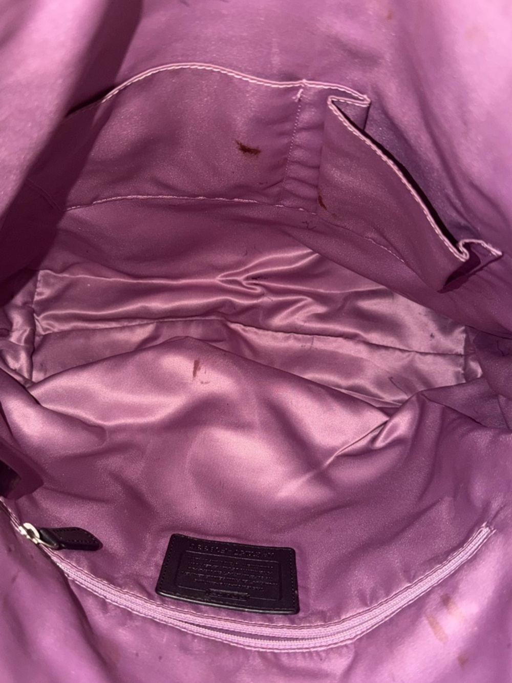 Coach Black Leather Tote with Embossed Signature Circle - Picture 9 of 11